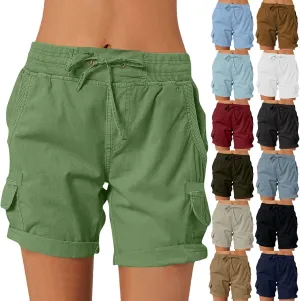 Shorts for Women Summer Y2k High Waisted Stretch Cargo Shorts with Pockets 7 Inch Lightweight Outdoor Hiking Shorts
