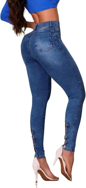 Skinny Jeans for Women High Waisted Butt Lifting Stretchy Curvy Jeans Ripped Slim Fit Denim Pants with Pockets