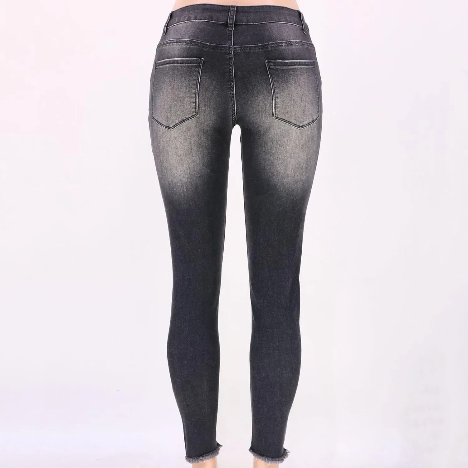 SMIDOW High Waisted Jeans for Women Petite Pants Ripped Jeans Tapered Jeans for Ladies Fashion Teen Girls Curvy Slim Fit