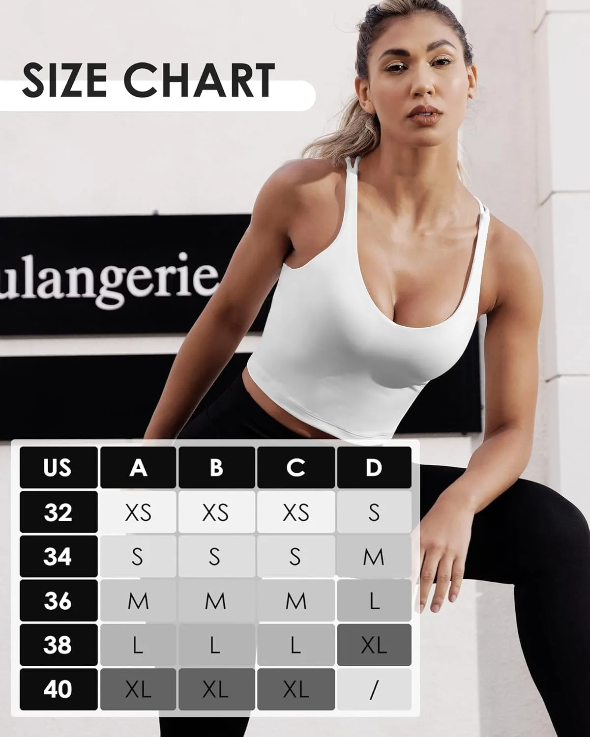 Sports Bras for Women Longline Padded Medium Support Workout Crop Tops Built in Shelf Bra Wirefree Gym Yoga Tank Top