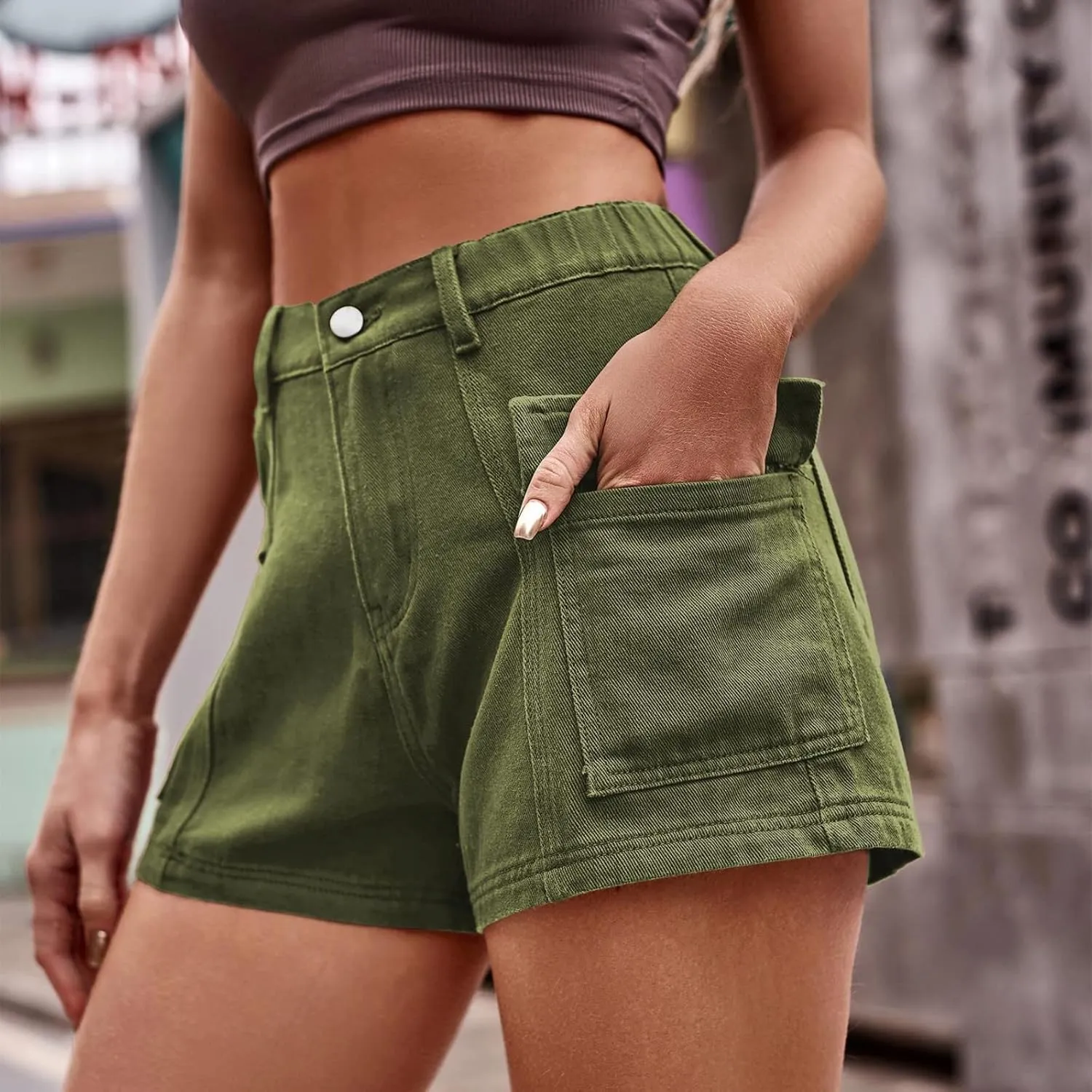Stretch Jean Shorts for Women Summer Casual High Waisted Denim Shorts Trendy Dressy Outdoor and Work Wear Jean Shorts
