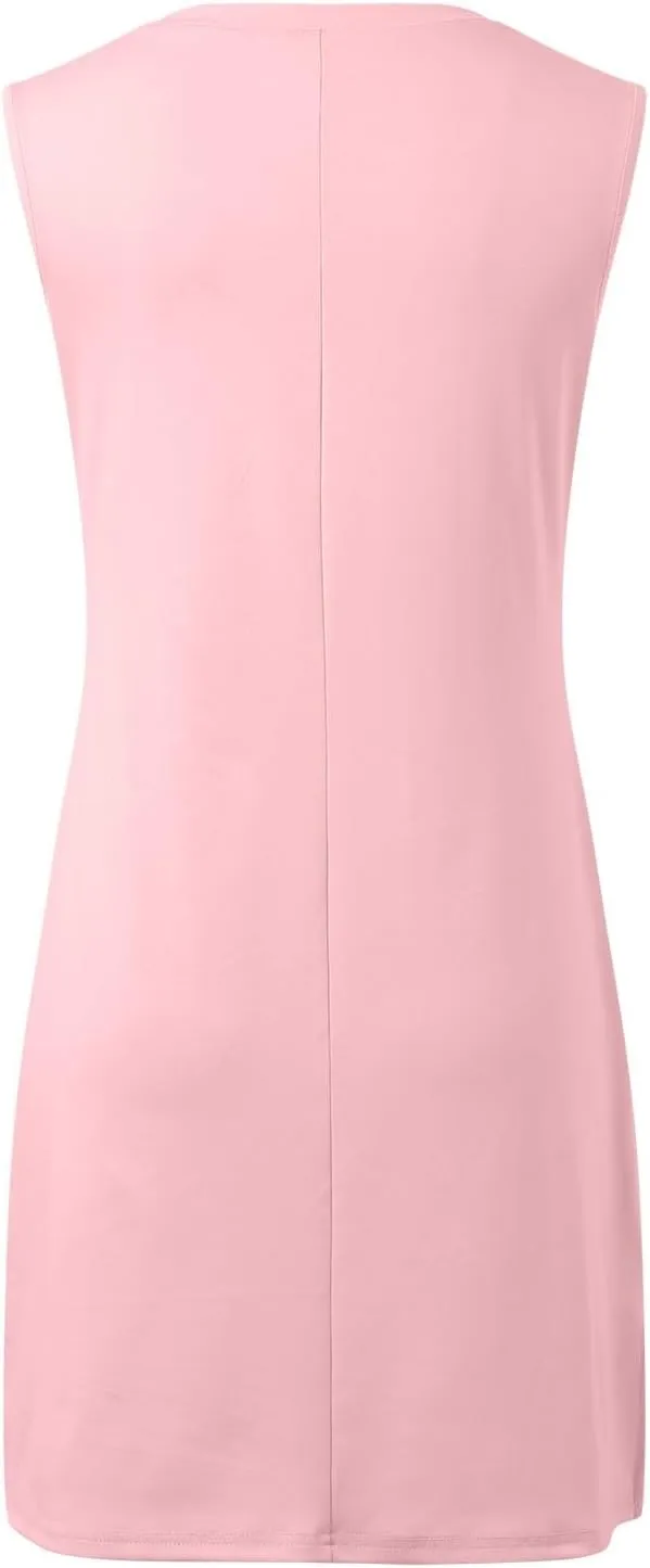 Summer Dresses for Women 2025 V-Neck Casual Side Split Sleeveless Dress for Women Vacation Sundress Easter Dresses