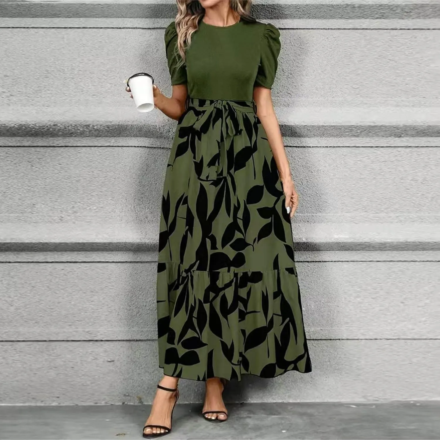 Summer Dresses for Women 2025,Formal Spring Wrap Dress for Women Patchwork Womens Easter Dresses Wedding Guest