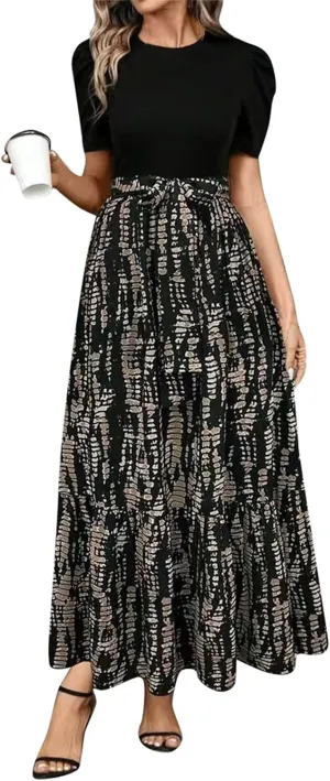 Summer Dresses for Women 2025,Formal Spring Wrap Dress for Women Patchwork Womens Easter Dresses Wedding Guest