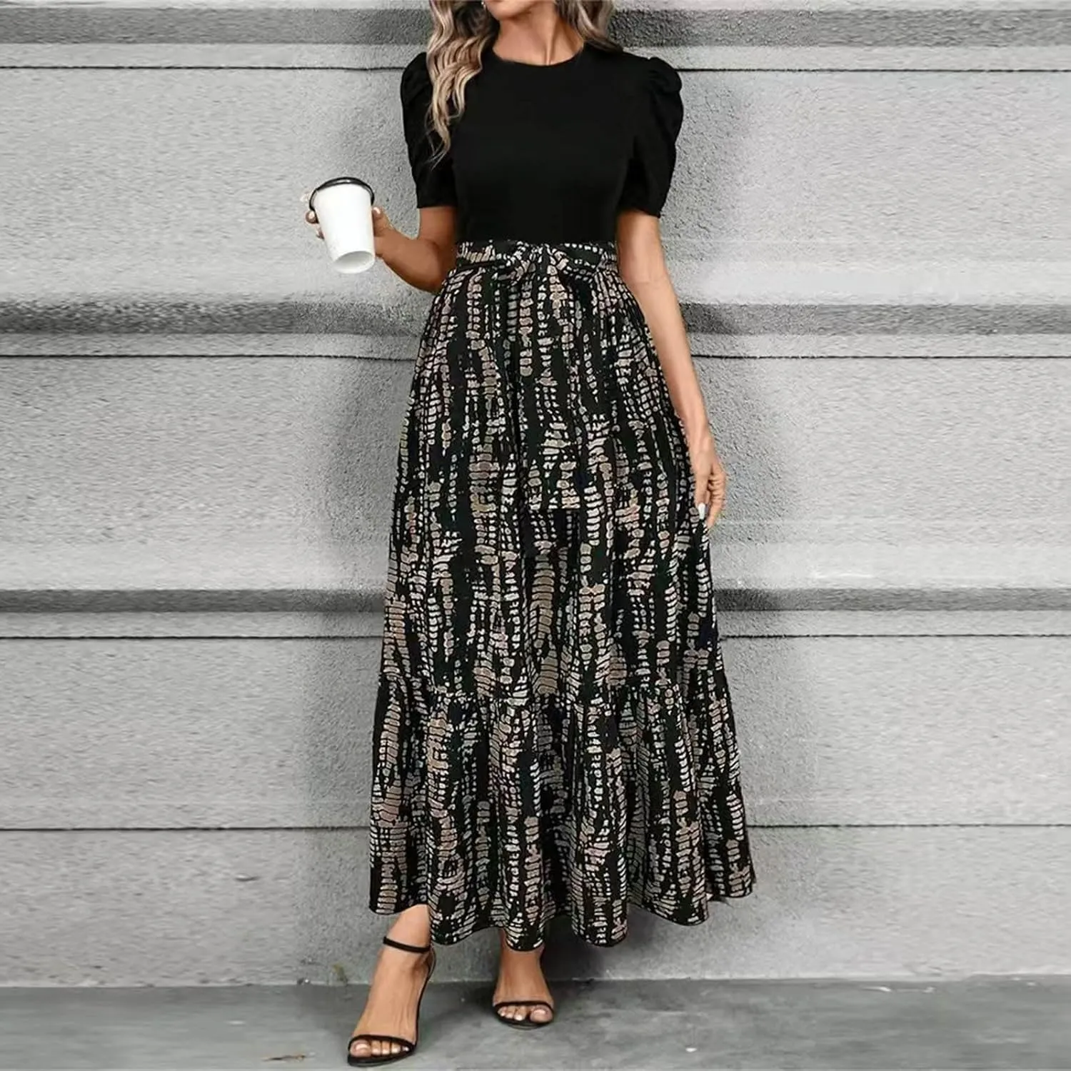 Summer Dresses for Women 2025,Formal Spring Wrap Dress for Women Patchwork Womens Easter Dresses Wedding Guest