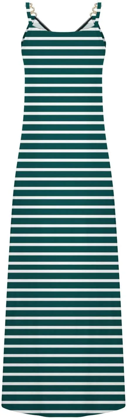 Summer Dresses for Women Casual Beach Spaghetti Strap Maxi Long Dress Sleeveless Sun Dresses Trendy Vacation Clothes