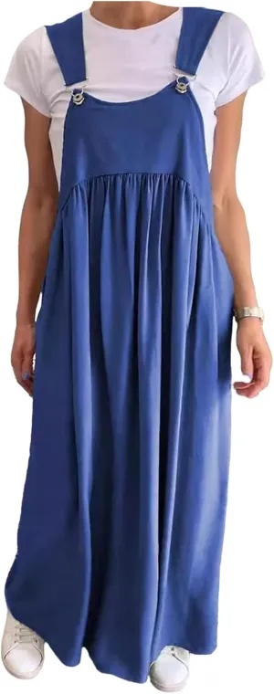 Sun Dresses for Women 2025 Vacation Cotton and Linen Sleeveless Backless Dresses Casual Loose Flowy Maxi Dress Beach