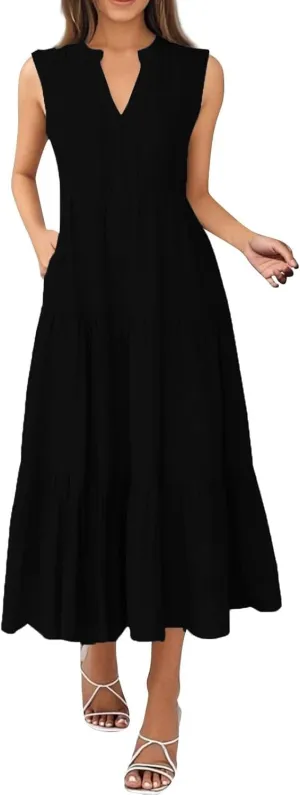 Sundresses for Women Casual Summer Ruffle Sleeve Sweetheart V-Neck Printing Dresses Boho Prom Maxi Short Sleeve Dress