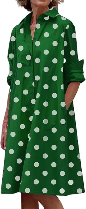 Sundresses for Women Summer Boho Dresses Loose Fit Collared V Neck Midi Dress Beach Vacation Floral Dress 2025