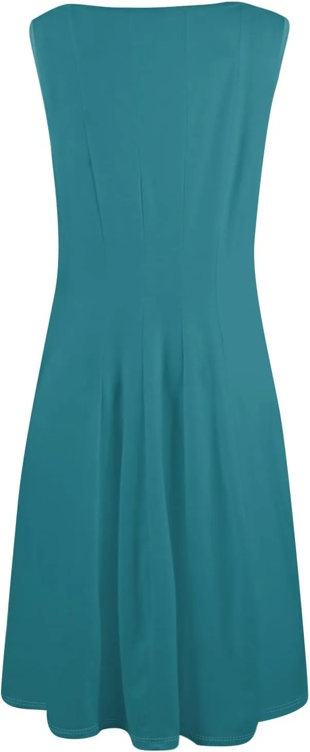Sundresses for Women Tank Dress Summer Boho Dress Smocked Floral Dresses Casual Sleeveless Ruffle Dresses with Pockets