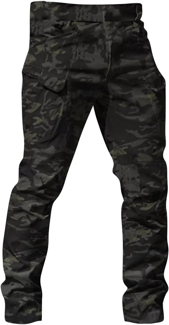 Tactical Pants for Men Construction Stretchy Relaxed Fit Pants with Multi Pockets Flexcamo Cargo Carpenter Outfits