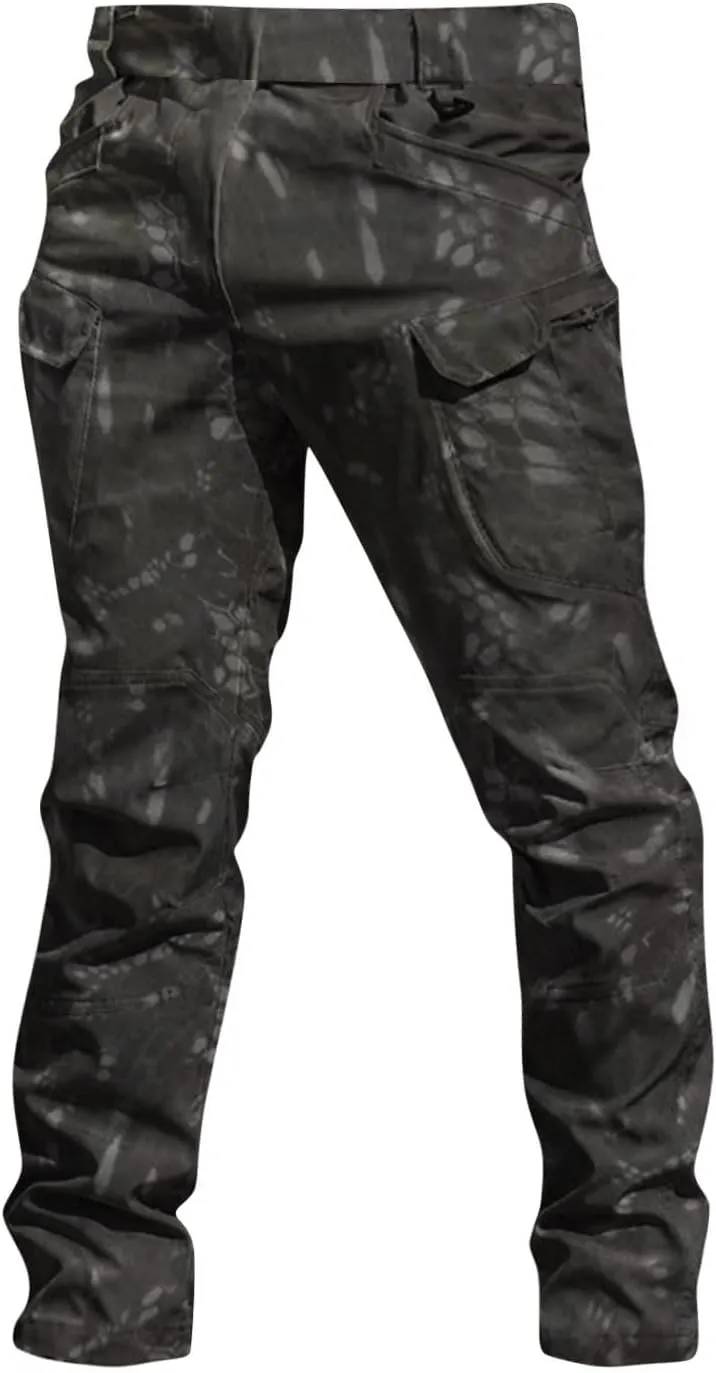 Tactical Pants for Men Construction Stretchy Relaxed Fit Pants with Multi Pockets Flexcamo Cargo Carpenter Outfits