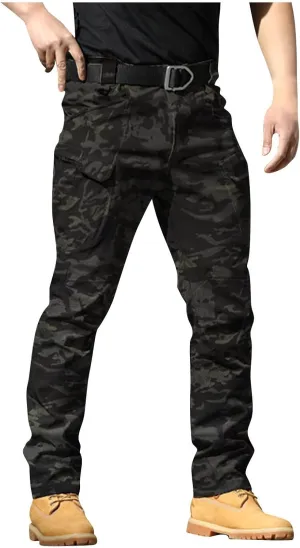 Tactical Pants for Men Construction Stretchy Relaxed Fit Pants with Multi Pockets Flexcamo Cargo Carpenter Outfits