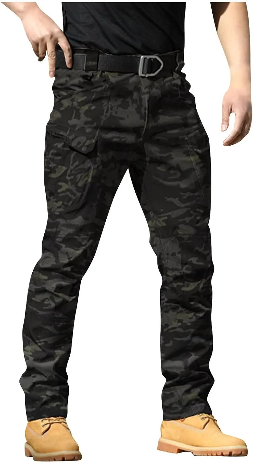 Tactical Pants for Men Construction Stretchy Relaxed Fit Pants with Multi Pockets Flexcamo Cargo Carpenter Outfits
