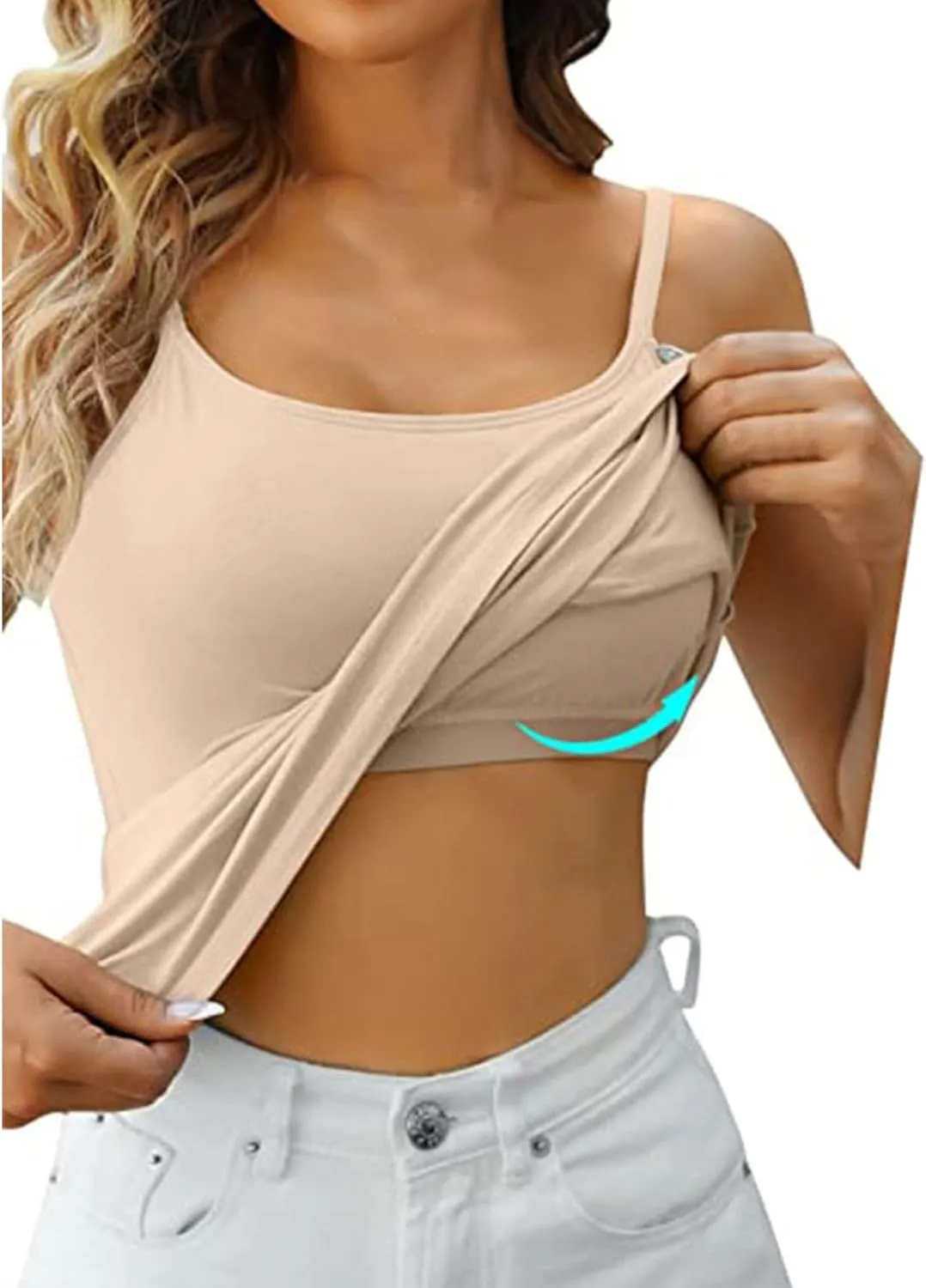 Tank Tops for Women Thread with Chest Pad Without Wearing Bra One Tank Top Camisole Tops for Women Women's Tank