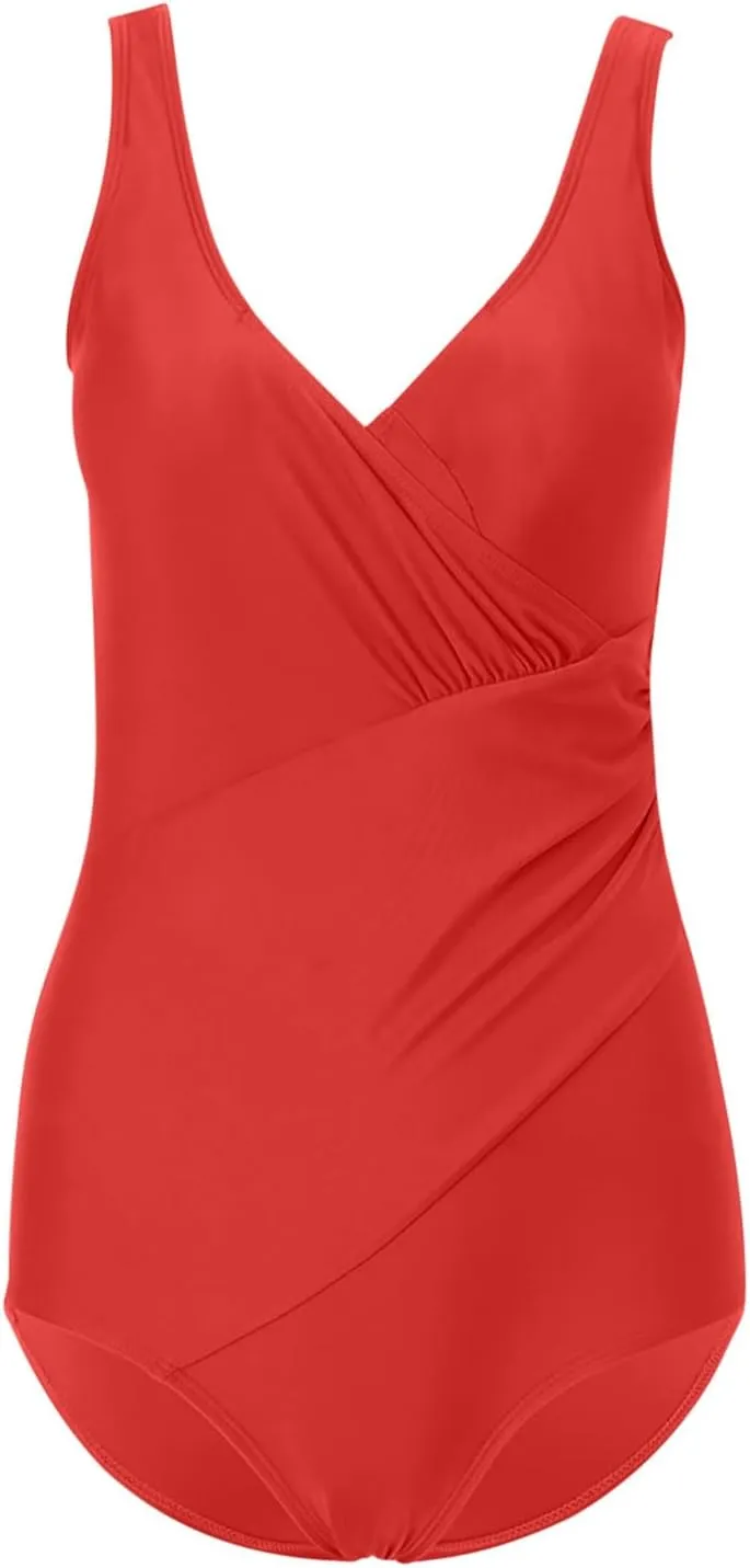TARIENDY Plus Size Swimsuit for Women One Piece Tummy Control Bathing Suits Full Coverage Beach Casual Swimwear 2025 Summer