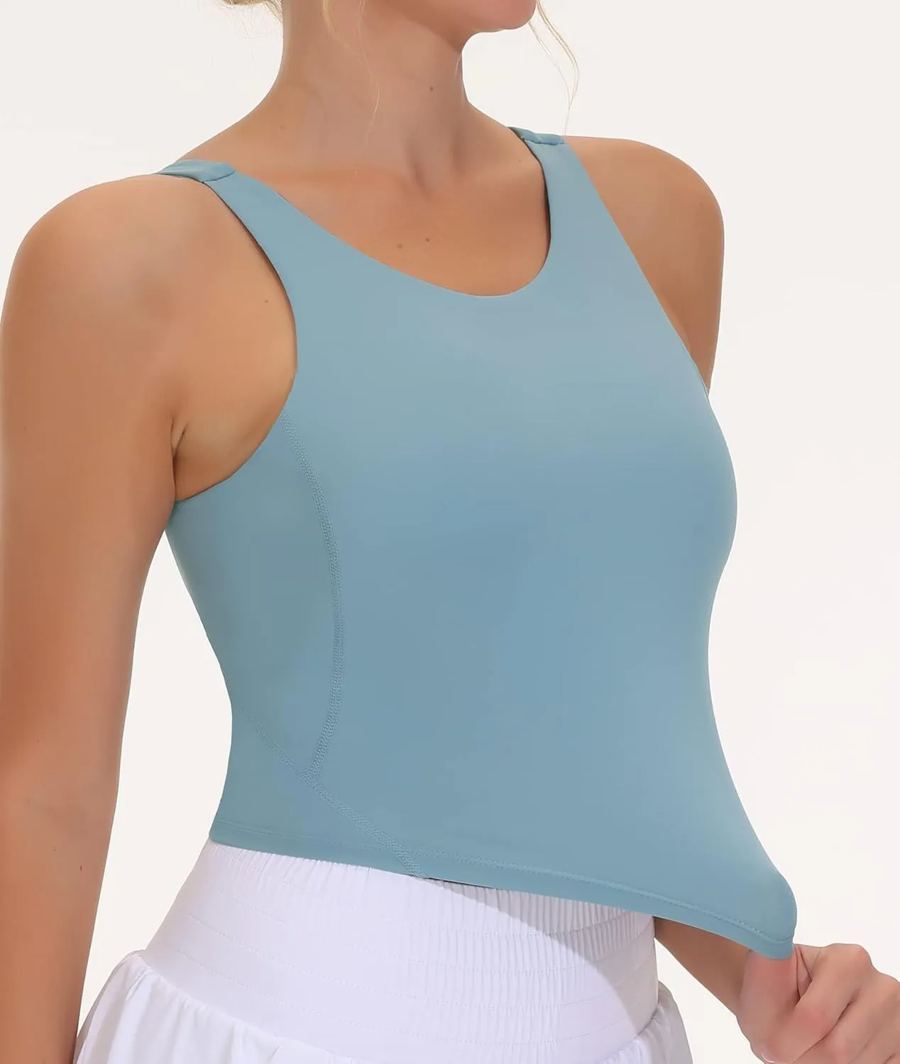 THE GYM PEOPLE Women's Sports Bra Sleeveless Workout Tank Tops Running Yoga Cropped Tops with Removable Padded