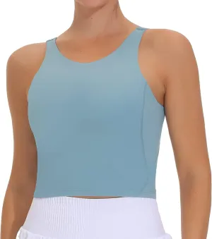 THE GYM PEOPLE Women's Sports Bra Sleeveless Workout Tank Tops Running Yoga Cropped Tops with Removable Padded