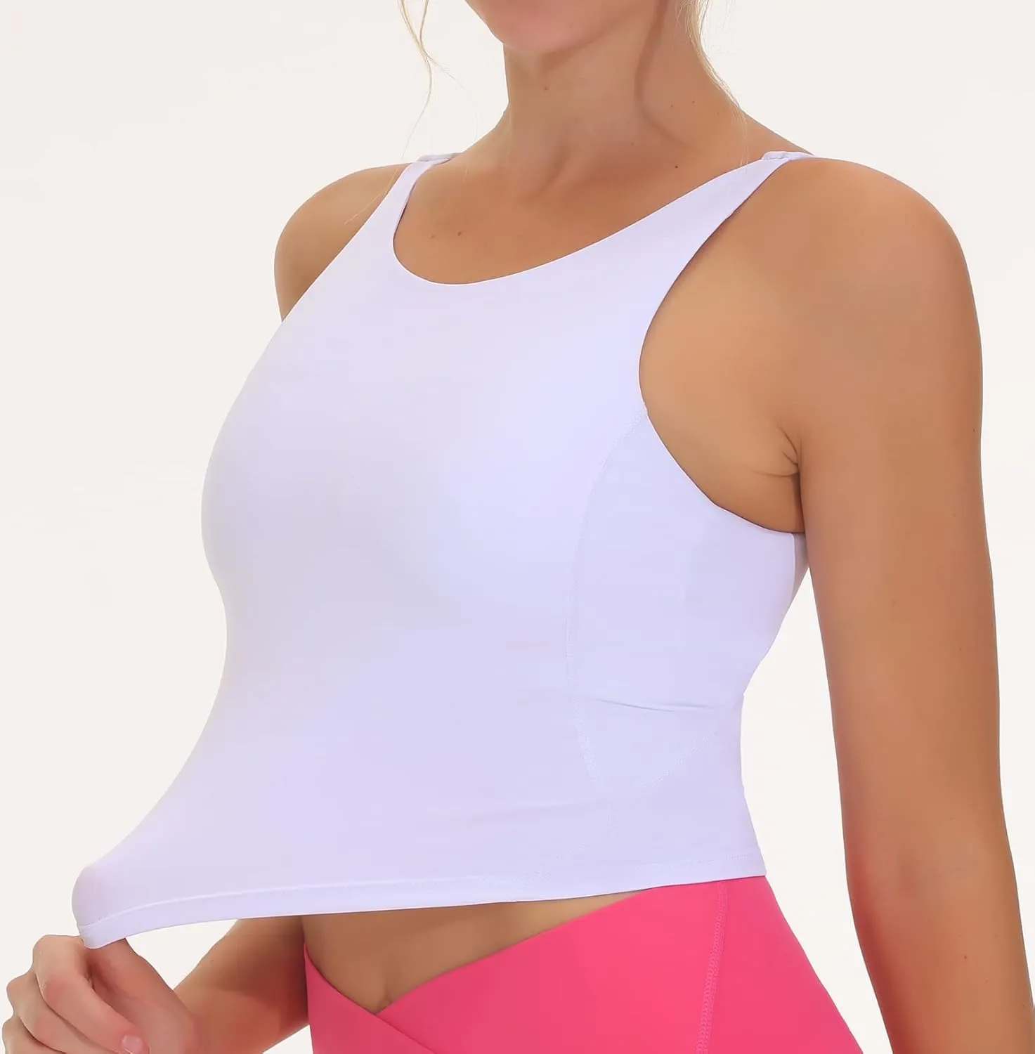 THE GYM PEOPLE Women's Sports Bra Sleeveless Workout Tank Tops Running Yoga Cropped Tops with Removable Padded