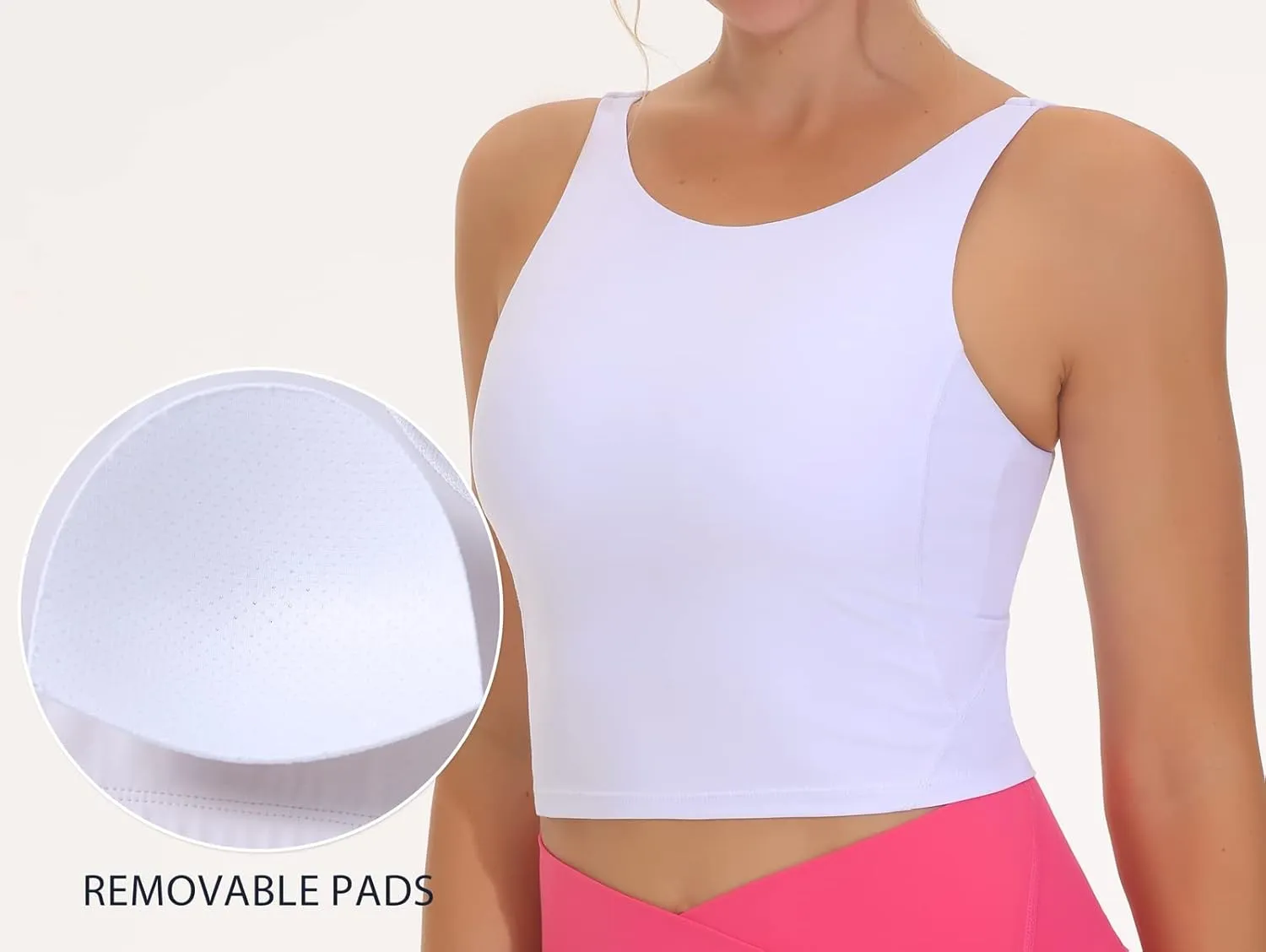THE GYM PEOPLE Women's Sports Bra Sleeveless Workout Tank Tops Running Yoga Cropped Tops with Removable Padded