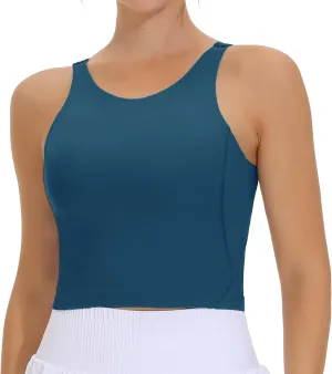 THE GYM PEOPLE Women's Sports Bra Sleeveless Workout Tank Tops Running Yoga Cropped Tops with Removable Padded