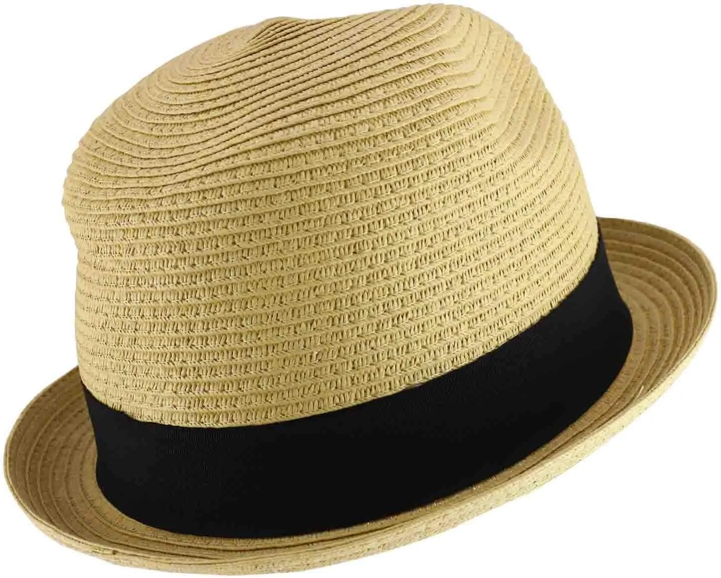 Trendy Apparel Shop Men's Toyo Paper Braid Upturn Brim Summer Fedora Hat