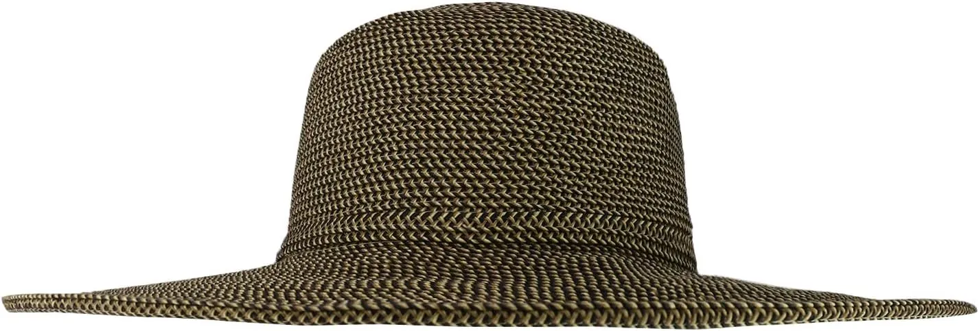 Trendy Apparel Shop UPF 50  Paper Braid Tweed 4" Flat Brim Sun Shade Hat