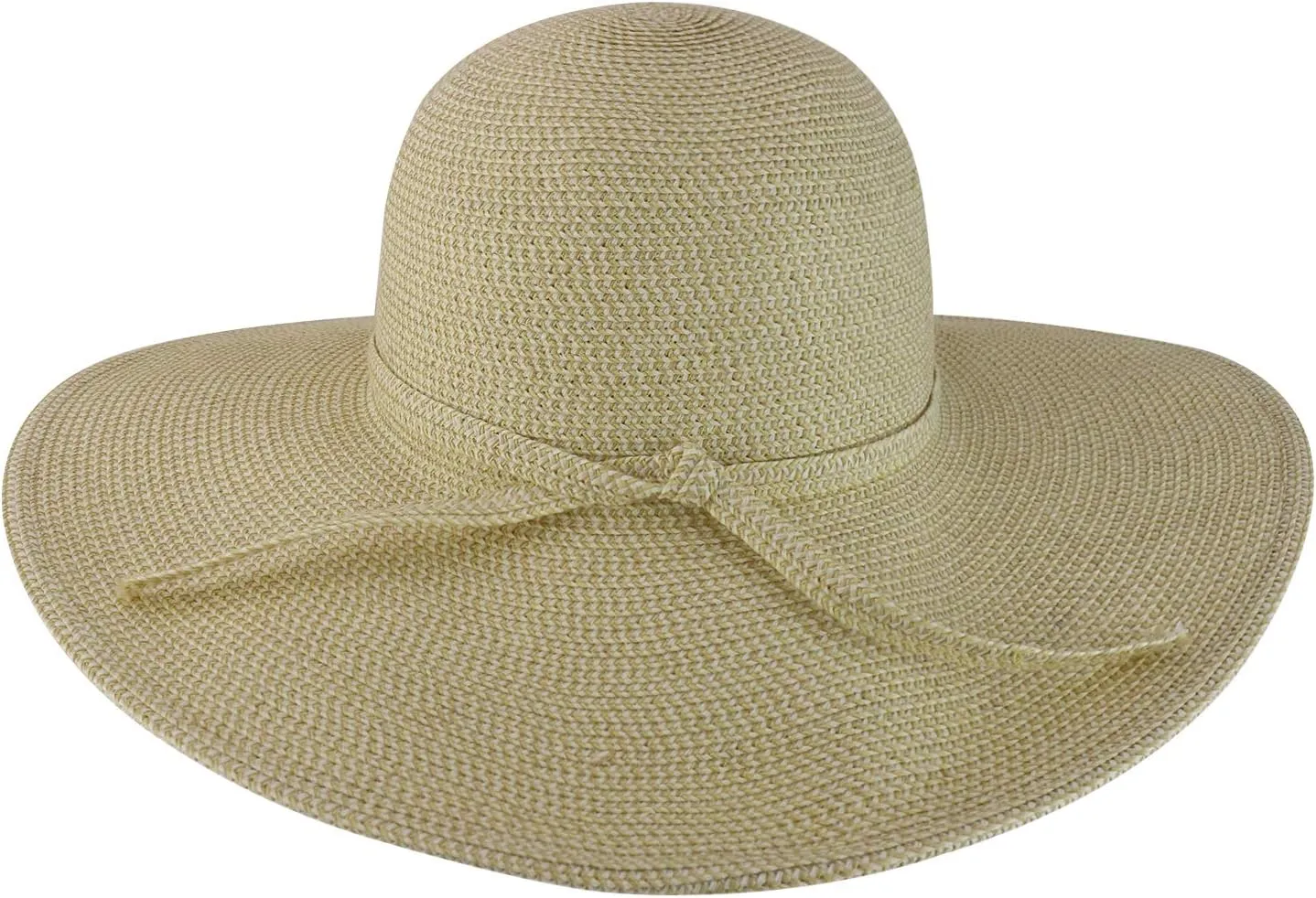 Trendy Apparel Shop UPF 50  Paper Braid Tweed 4" Flat Brim Sun Shade Hat