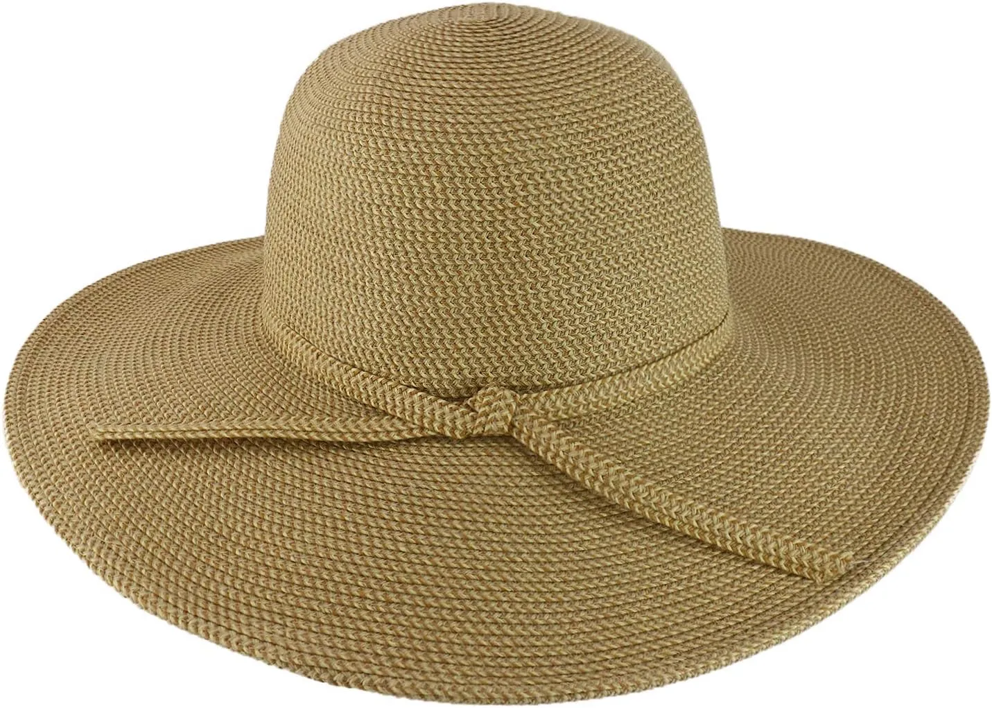 Trendy Apparel Shop UPF 50  Paper Braid Tweed 4" Flat Brim Sun Shade Hat