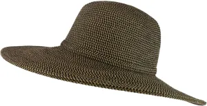 Trendy Apparel Shop UPF 50  Paper Braid Tweed 4" Flat Brim Sun Shade Hat