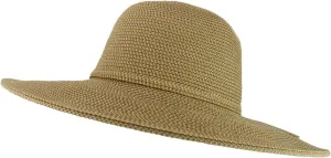Trendy Apparel Shop UPF 50  Paper Braid Tweed 4" Flat Brim Sun Shade Hat