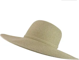 Trendy Apparel Shop UPF 50  Paper Braid Tweed 4" Flat Brim Sun Shade Hat