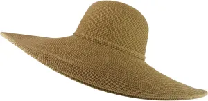 Trendy Apparel Shop UPF 50  Paper Braid Tweed 6" Flat Brim Sun Shade Hat