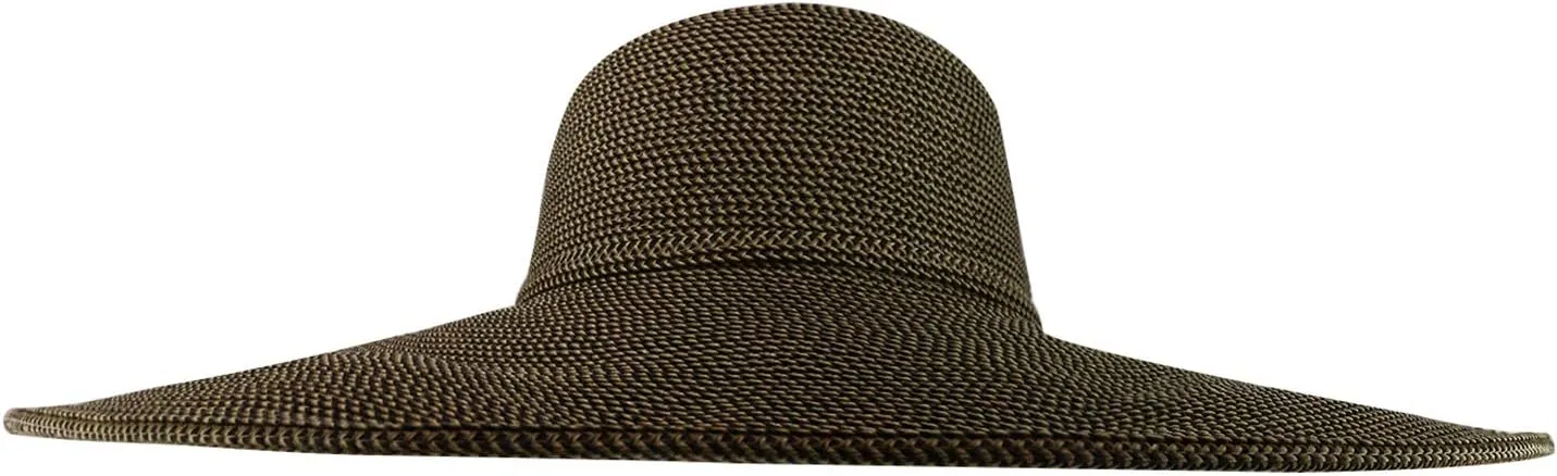 Trendy Apparel Shop UPF 50  Paper Braid Tweed 6" Flat Brim Sun Shade Hat