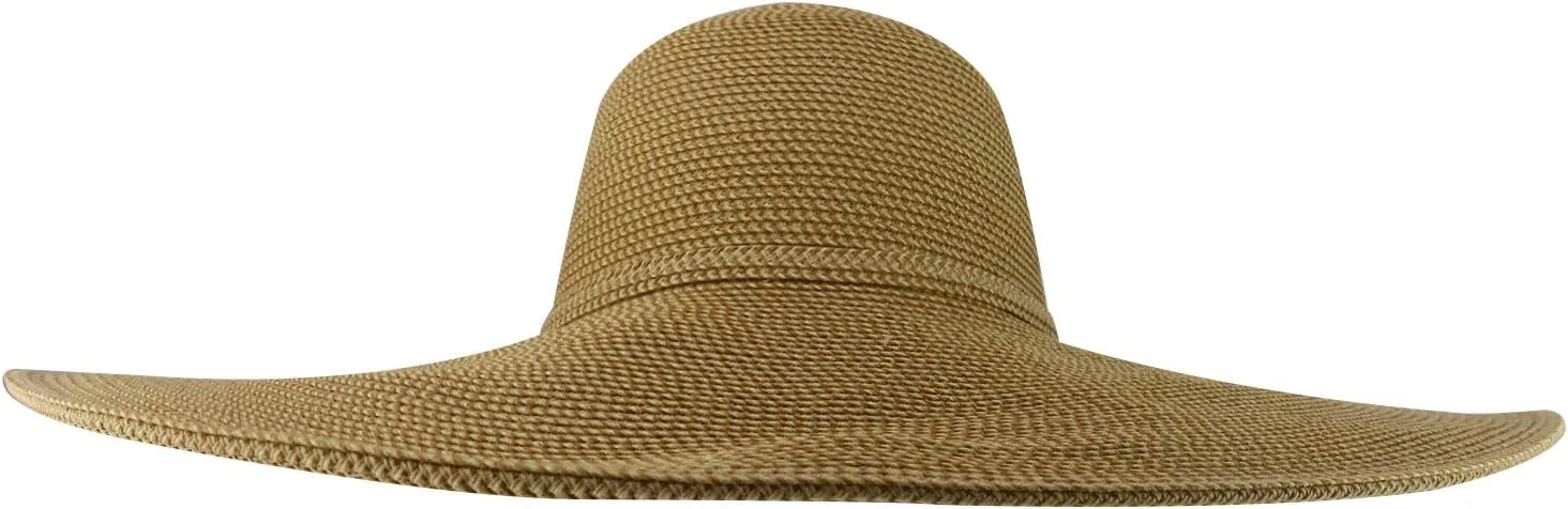 Trendy Apparel Shop UPF 50  Paper Braid Tweed 6" Flat Brim Sun Shade Hat