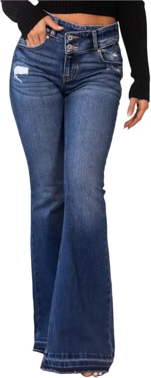 utcoco High Waisted Bootcut Jeans for Women 2025 Fashion Stretch Slim Fit Bell Bottom Flare Jeans for Women