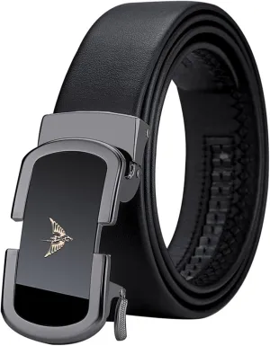 VANNANBA Leather Ratchet Belts for Men Automatic Buckle Casual Belt,with Gift Box