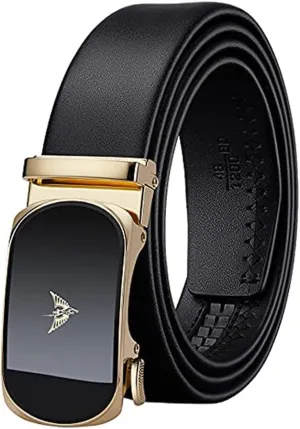 VANNANBA Leather Ratchet Belts for Men Automatic Buckle Casual Belt,with Gift Box
