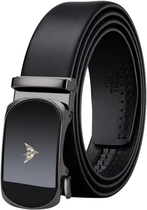 VANNANBA Leather Ratchet Belts for Men Automatic Buckle Casual Belt,with Gift Box