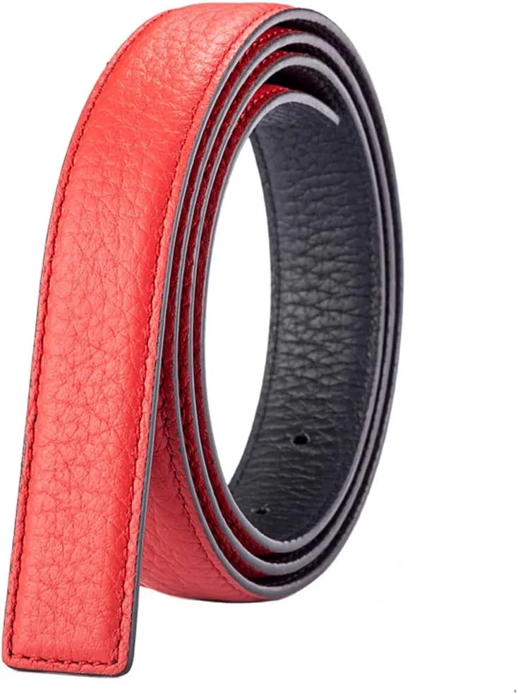 Vatee's Women's Reversible Real Leather Replacement Belt Strap without Buckle 1"/25mm Wide
