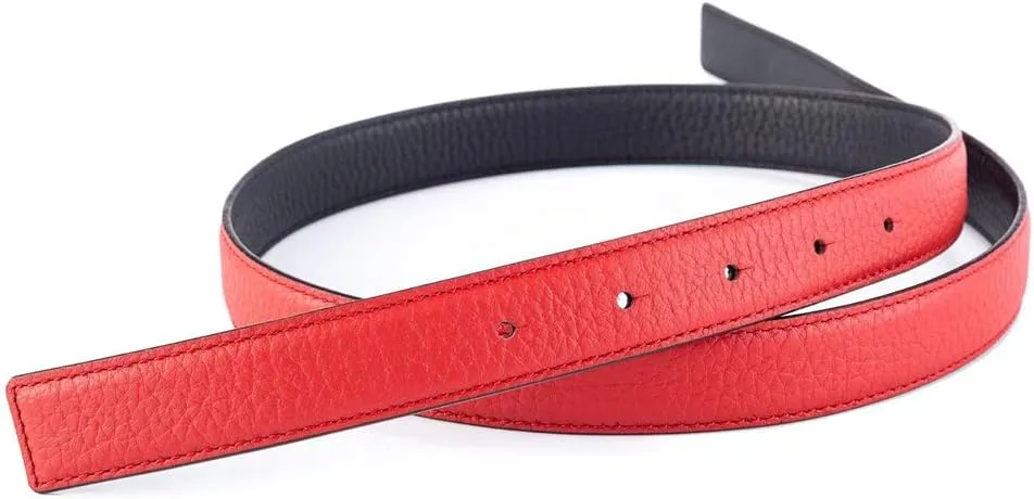 Vatee's Women's Reversible Real Leather Replacement Belt Strap without Buckle 1"/25mm Wide