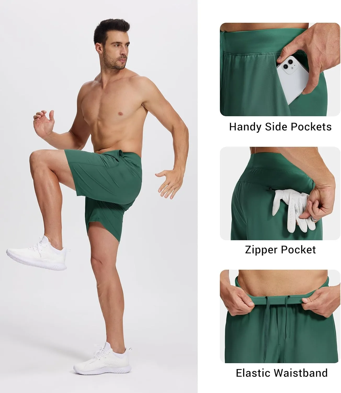 Willit Men's Athletic Shorts Quick Dry Running Workout Shorts Lightweight Hiking Gym Casual Shorts with Pockets 7"