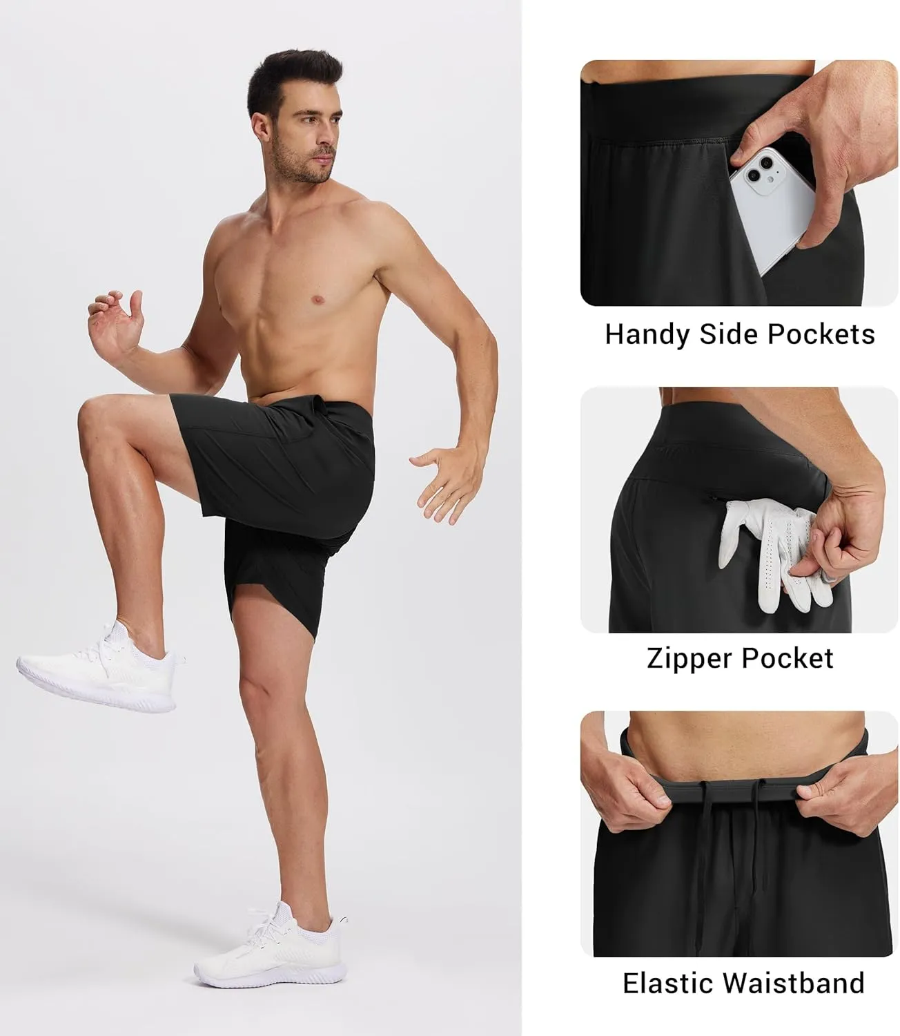 Willit Men's Athletic Shorts Quick Dry Running Workout Shorts Lightweight Hiking Gym Casual Shorts with Pockets 7"