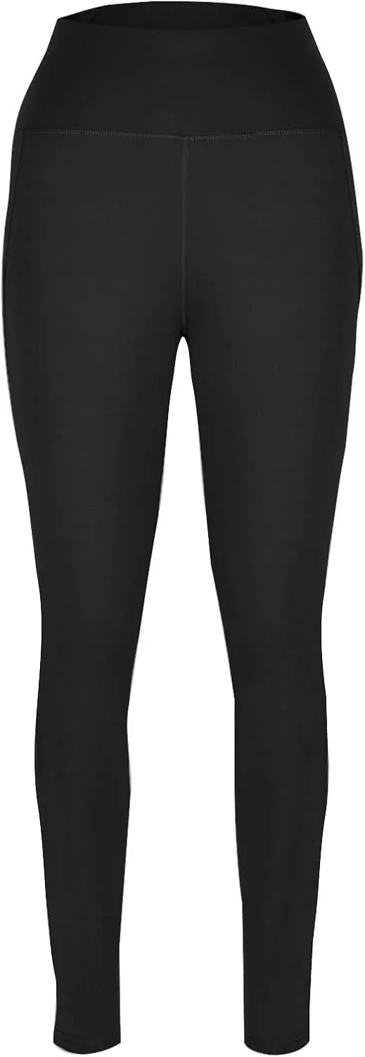 Wkishenl Women's High Waist Yoga Pants with Pockets, Tummy Control Workout Running Leggings Comfy Soft Solid Color Yoga Pants
