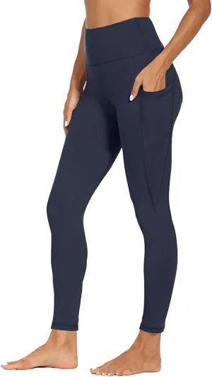 Wkishenl Women's High Waist Yoga Pants with Pockets, Tummy Control Workout Running Leggings Comfy Soft Solid Color Yoga Pants