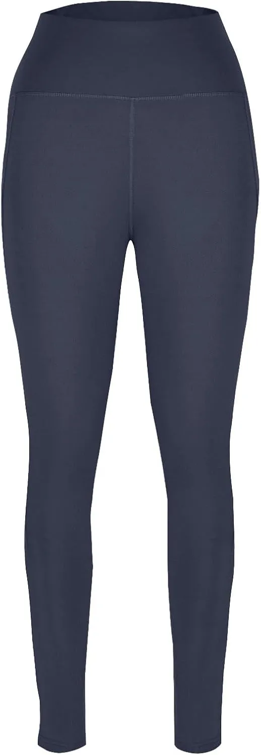 Wkishenl Women's High Waist Yoga Pants with Pockets, Tummy Control Workout Running Leggings Comfy Soft Solid Color Yoga Pants