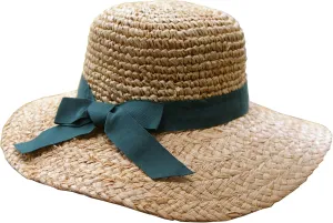 Womanswork 296 Raffia Hat with Brim and Ribbon
