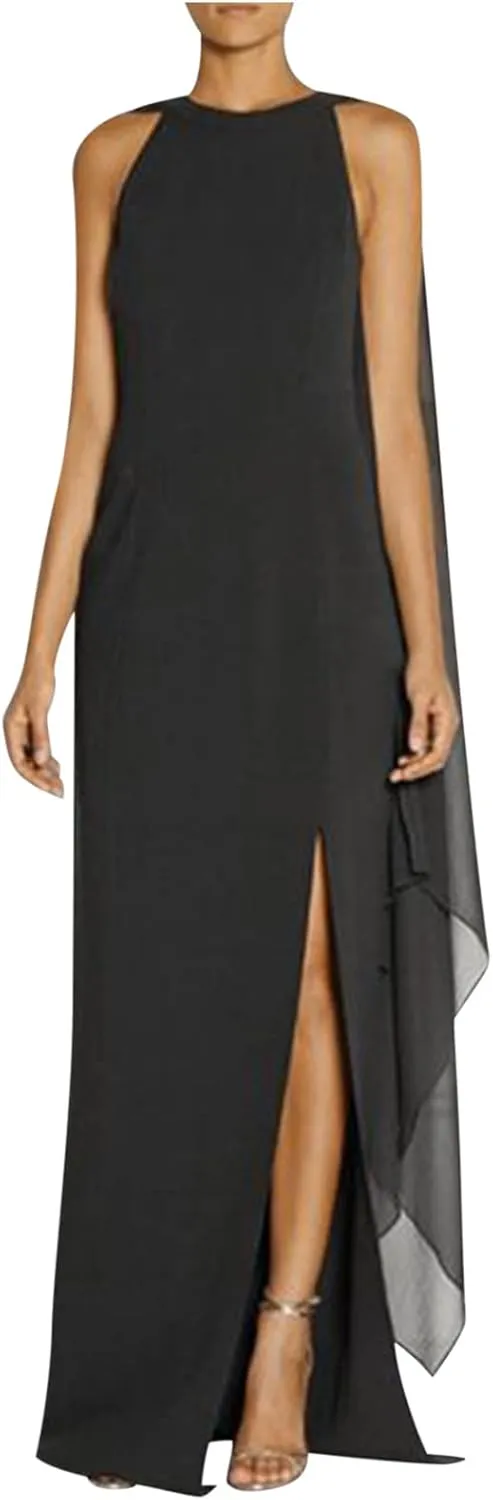 Women Elegant High Split Flare Sleeve Formal Evening Gown Maxi Dress 2025 Trendy Sexy Cocktail Party Flowy Long Dress