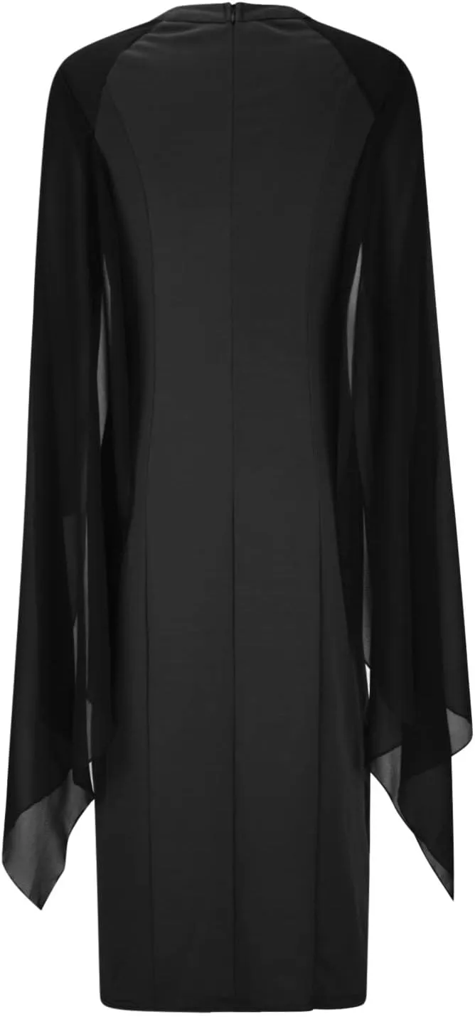 Women Elegant High Split Flare Sleeve Formal Evening Gown Maxi Dress 2025 Trendy Sexy Cocktail Party Flowy Long Dress