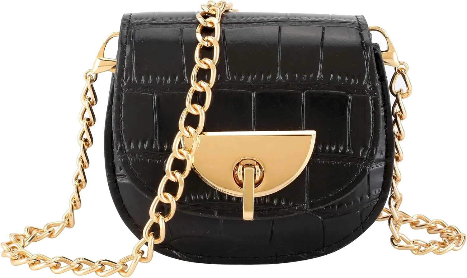 Women Fanny Waist Bag PU Leather Belt Bag for Women Fanny Pack Mini Belt Bag Crossbody Waist Purse Y2K Chain Bag Detachable (Black #1)